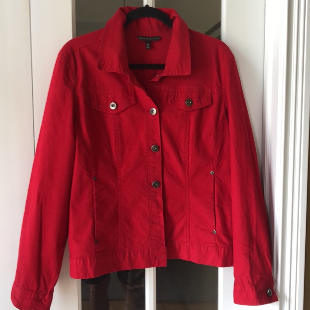 Baccini Red Cotton/Spandex Jacket Sz XL